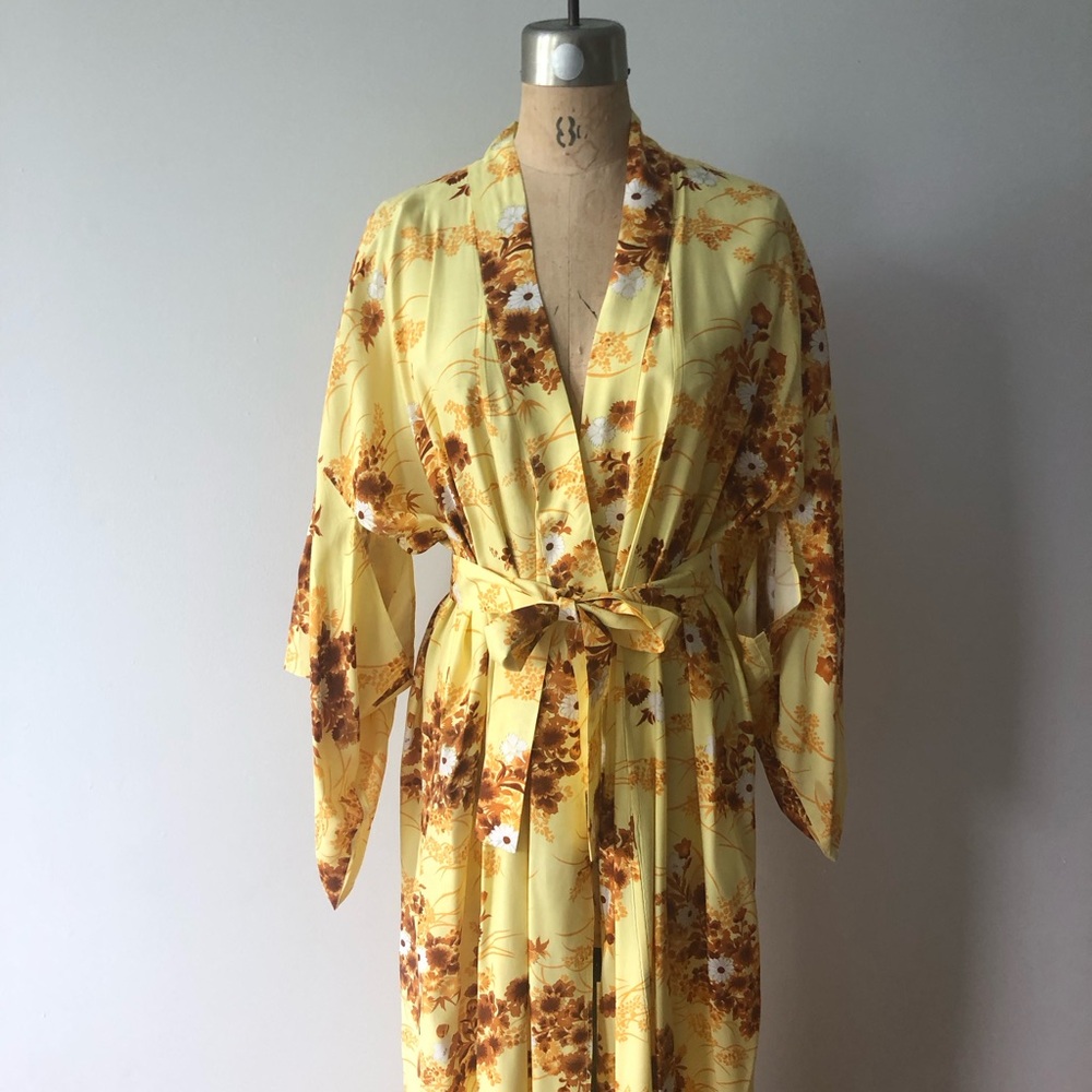 1970s cotton kimono robe